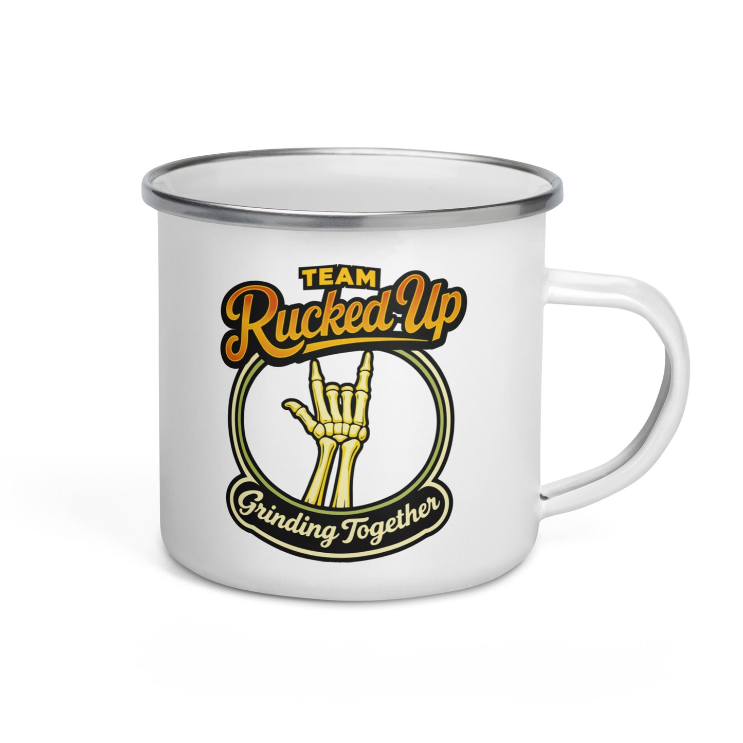 Grinding Together Enamel Mug