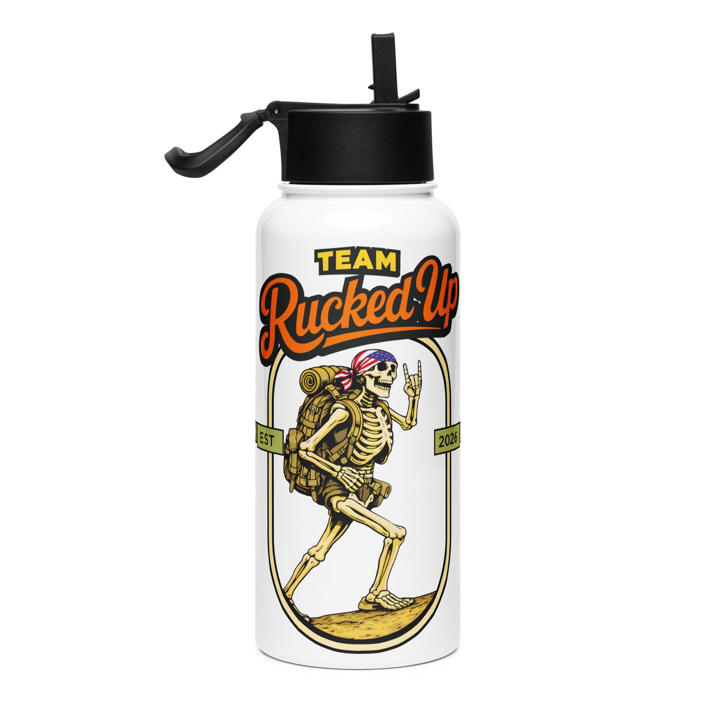 Rucker Skeleton Straw Lid Bottle (32 oz)