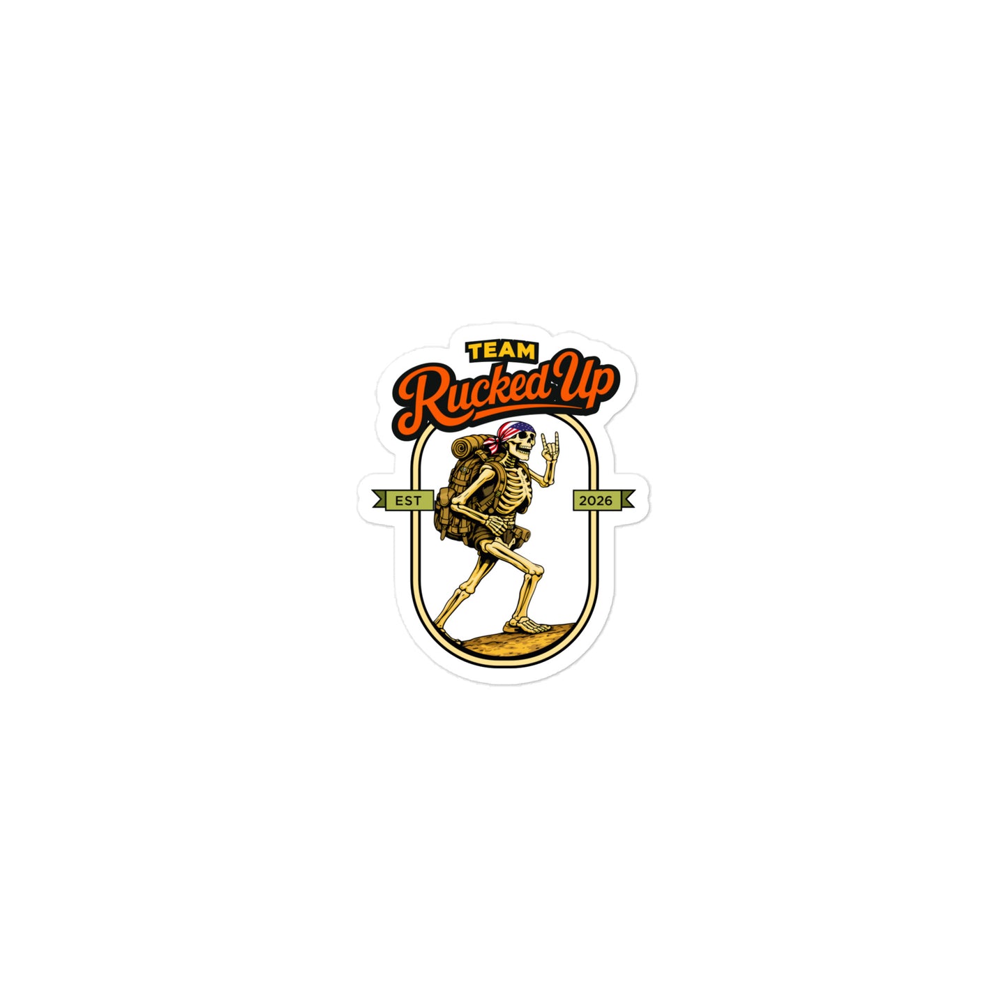 Rucker Skeleton Die-Cut Sticker