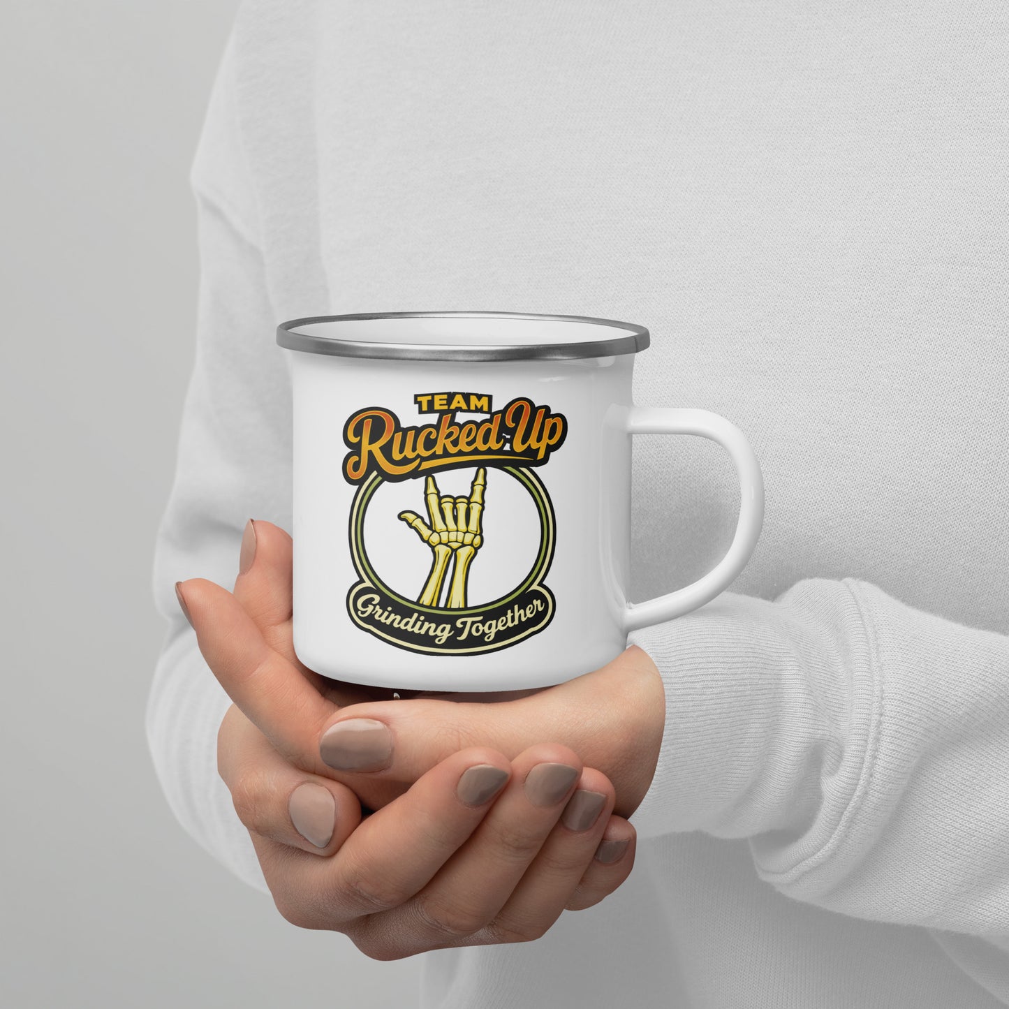 Grinding Together Enamel Mug