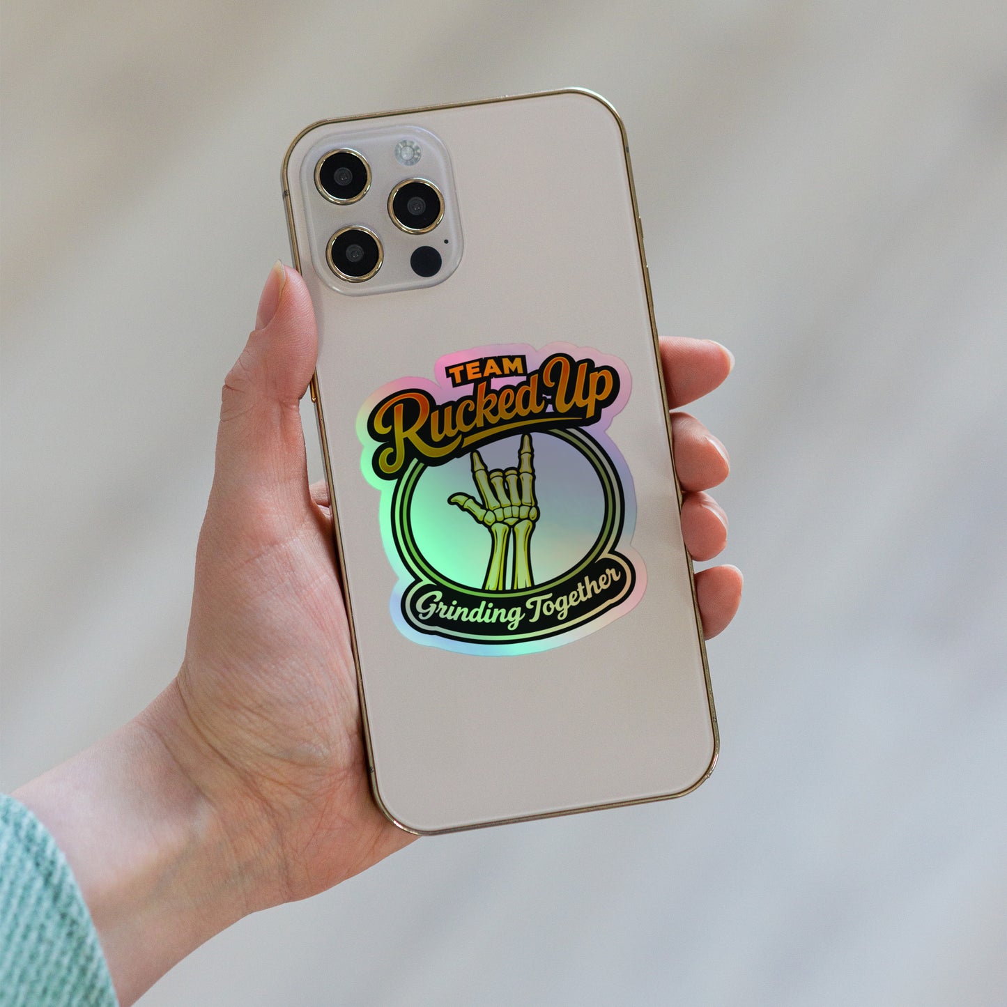 Grinding Together Holographic Sticker