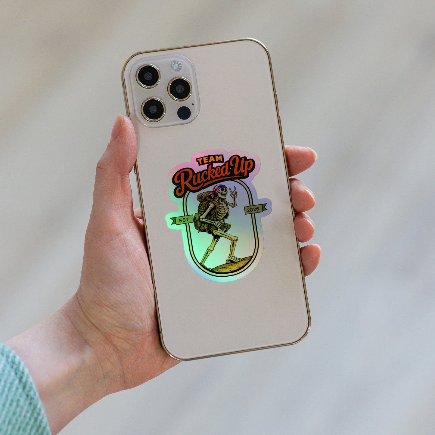Rucker Skeleton Holographic Sticker