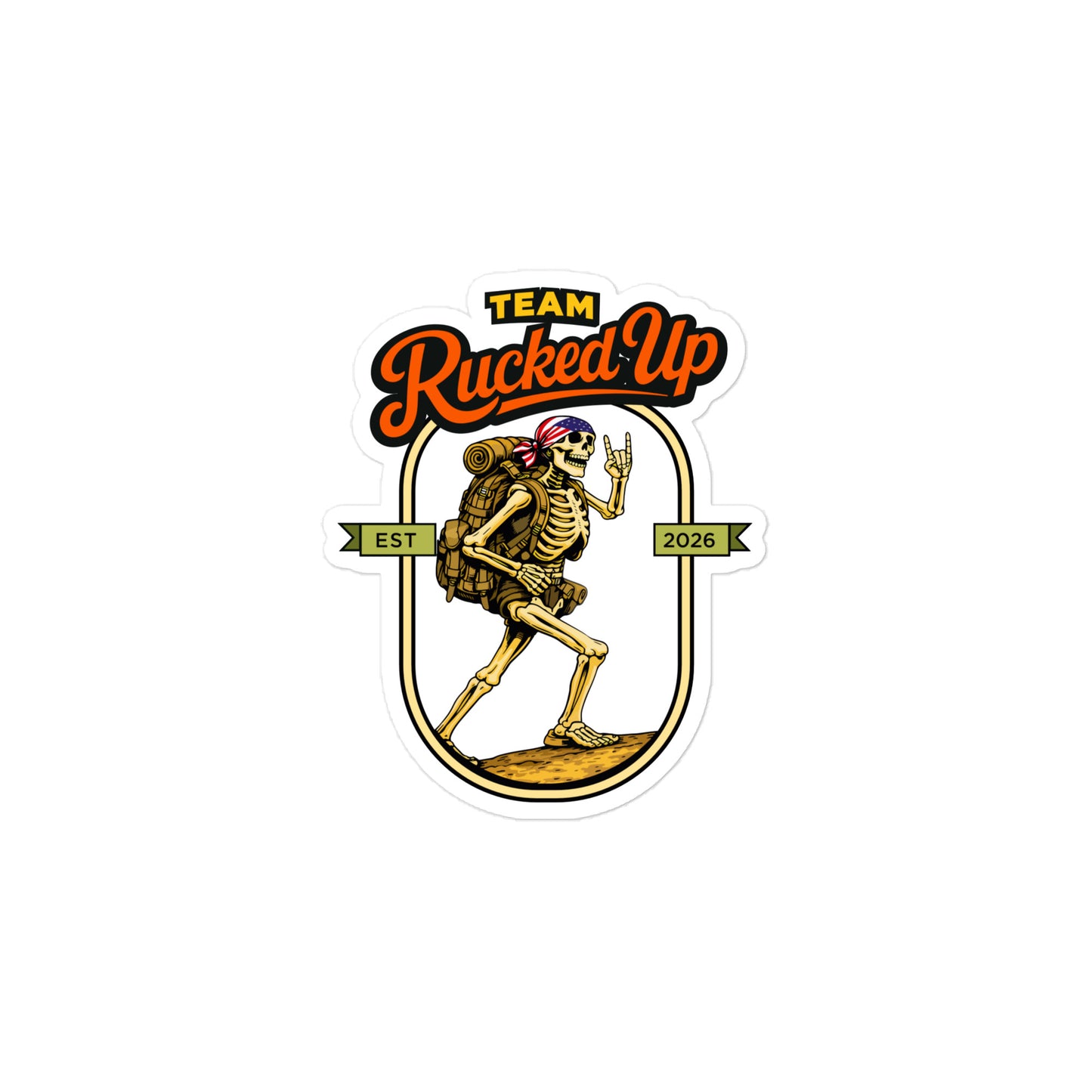 Rucker Skeleton Die-Cut Sticker