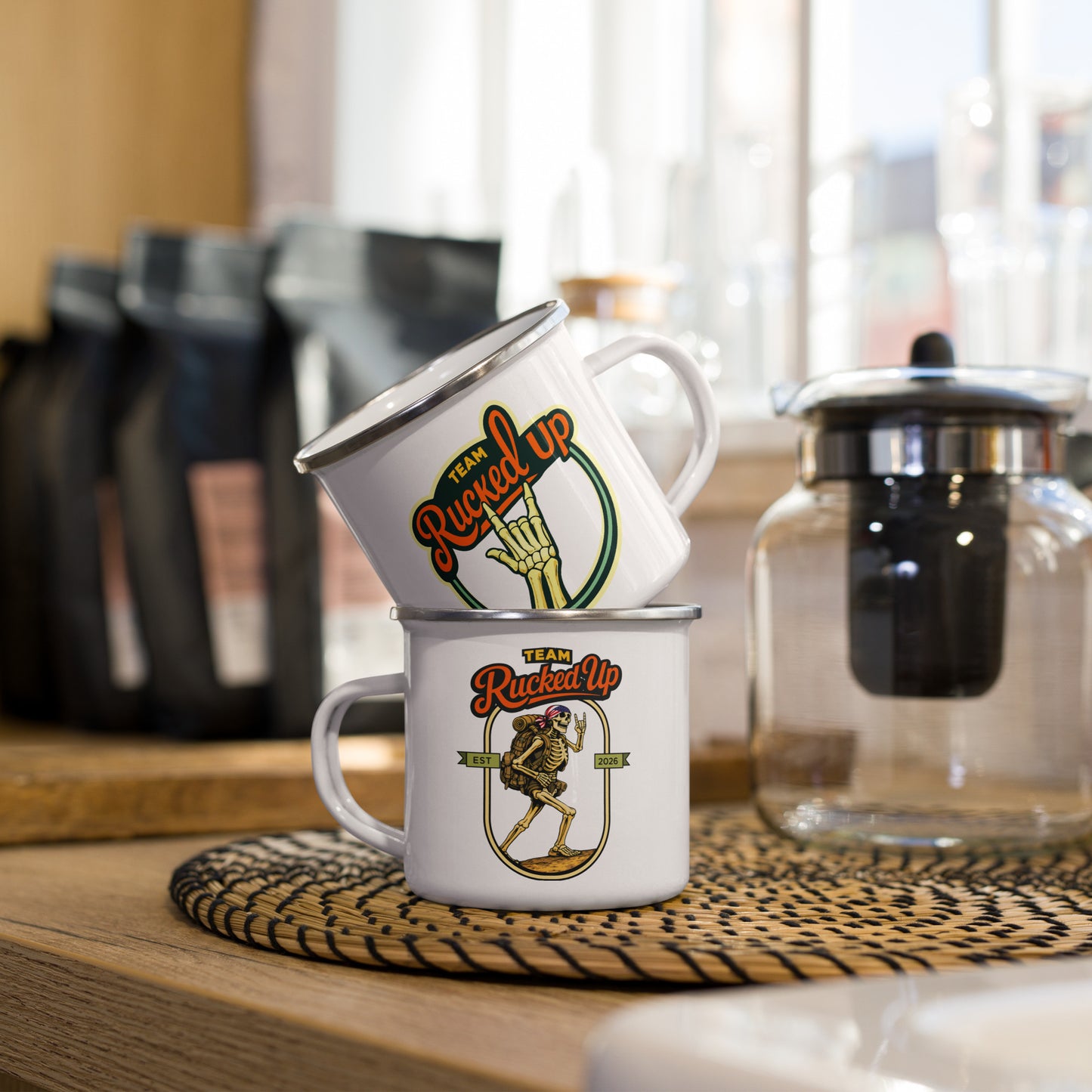 Rucker Skeleton Enamel Mug
