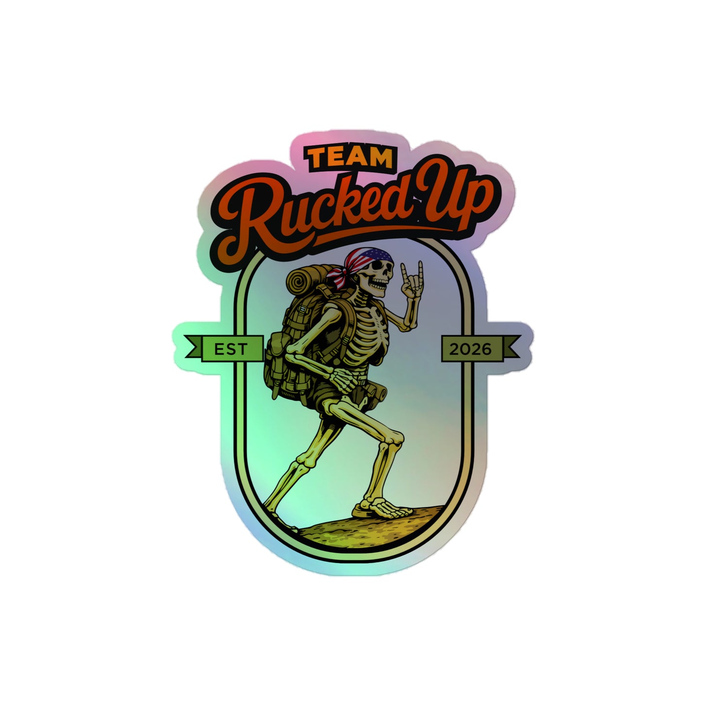 Rucker Skeleton Holographic Sticker