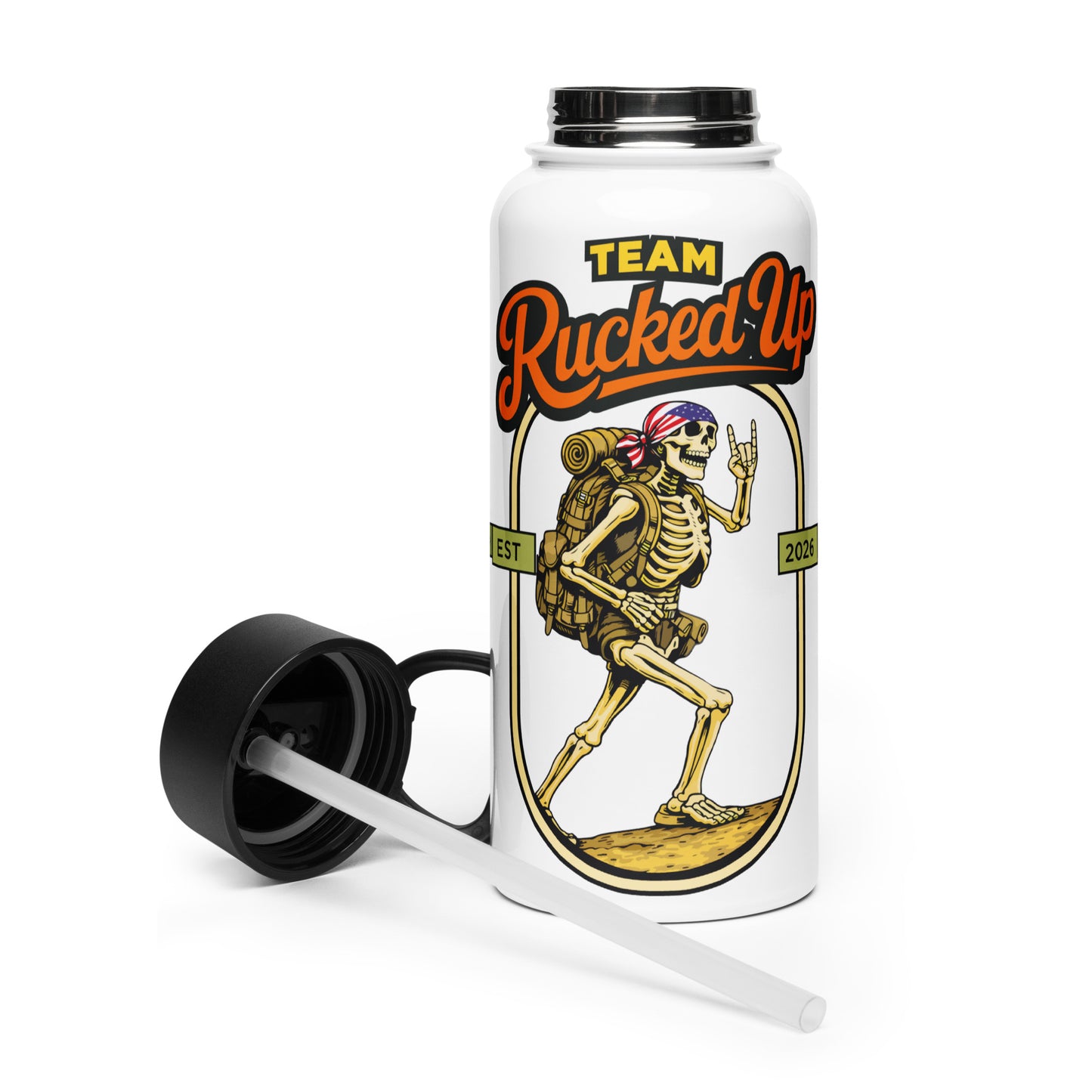 Rucker Skeleton Straw Lid Bottle (32 oz)