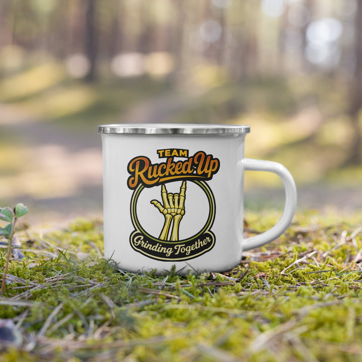 Grinding Together Enamel Mug