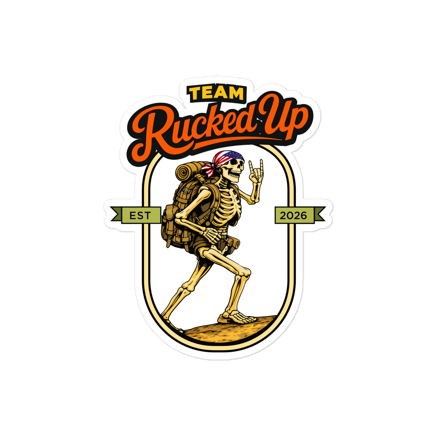 Rucker Skeleton Die-Cut Sticker