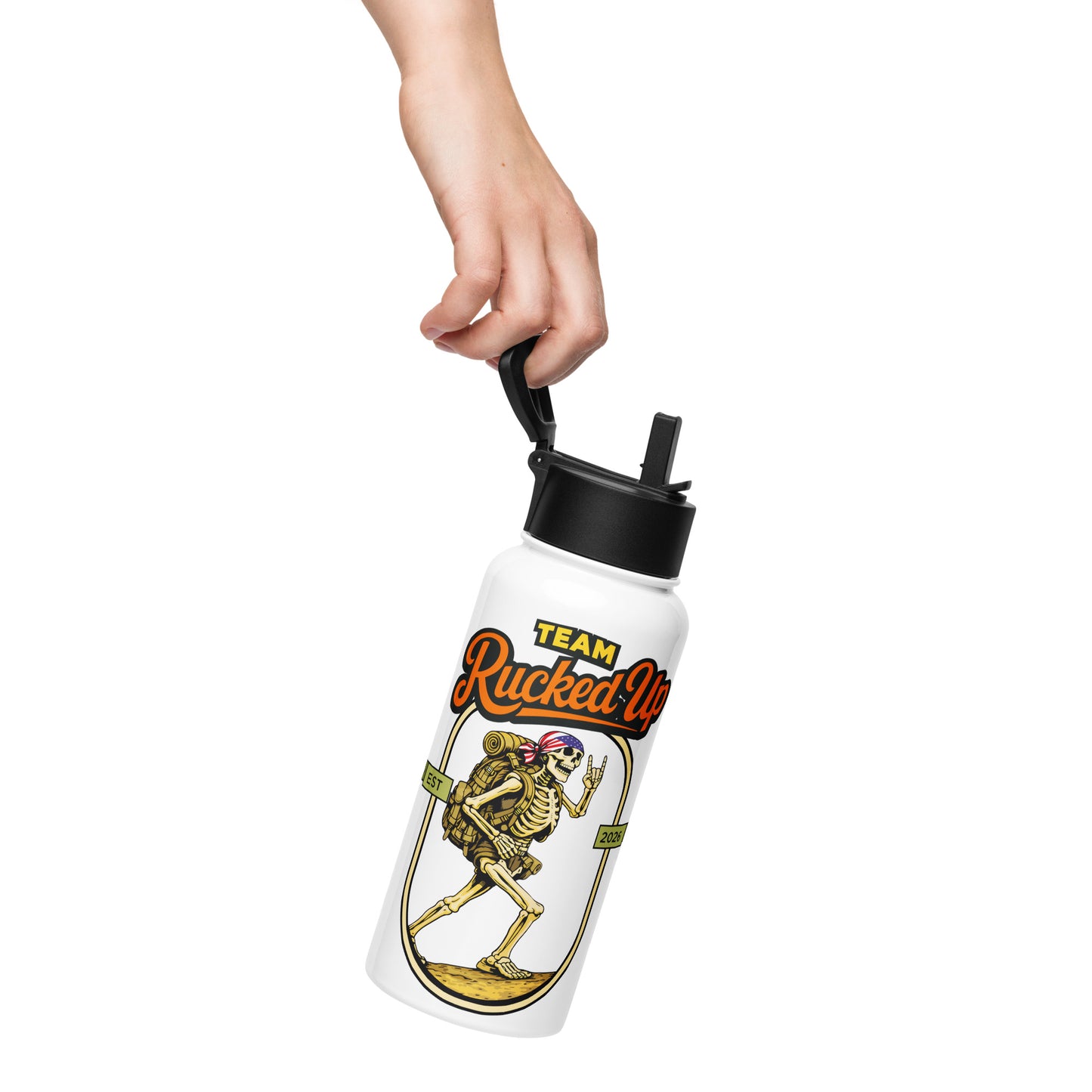 Rucker Skeleton Straw Lid Bottle (32 oz)