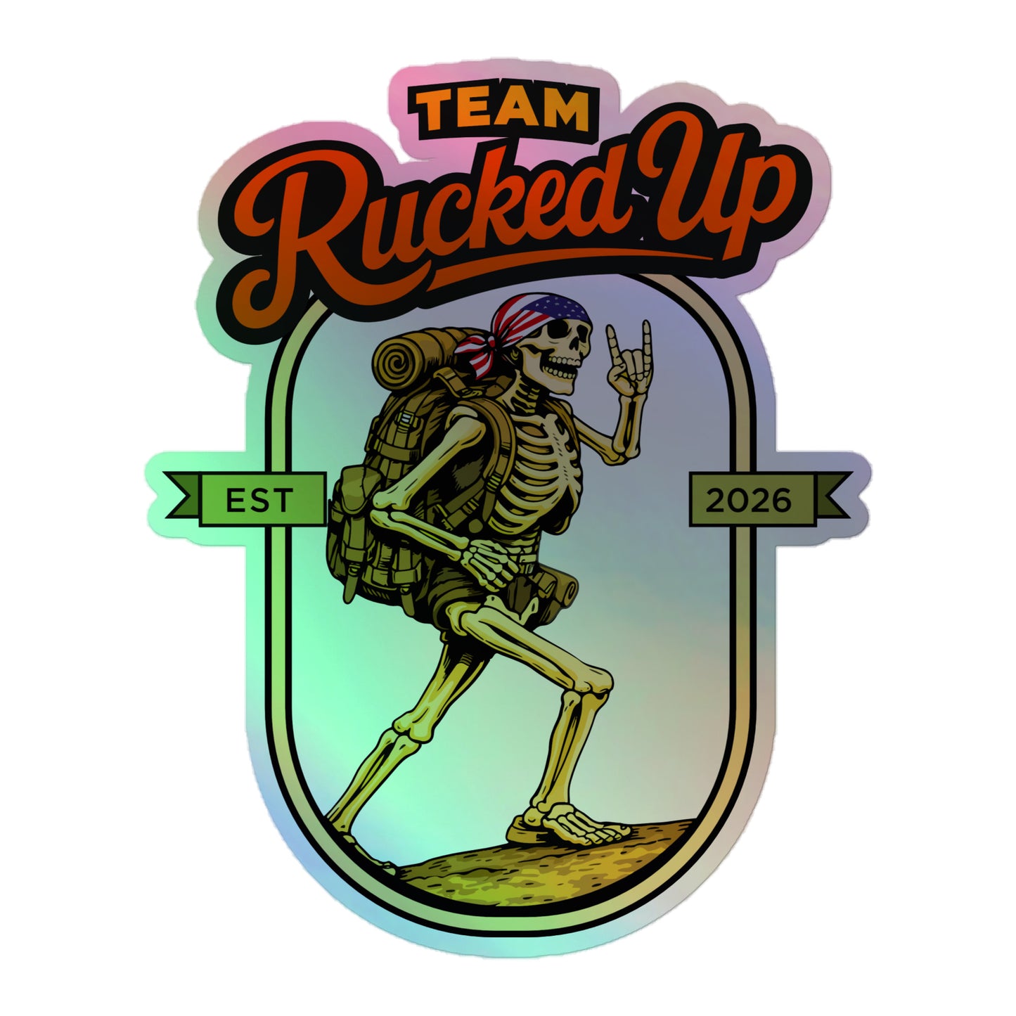 Rucker Skeleton Holographic Sticker