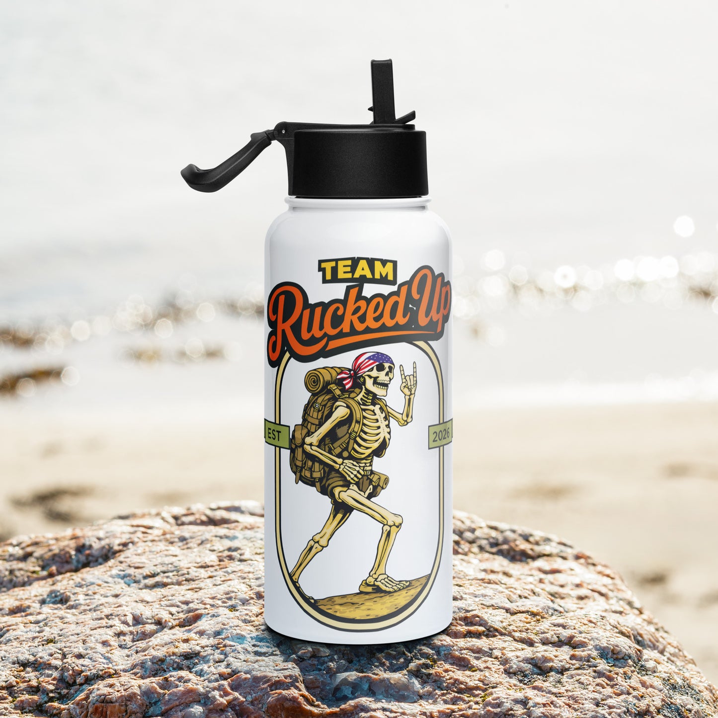 Rucker Skeleton Straw Lid Bottle (32 oz)