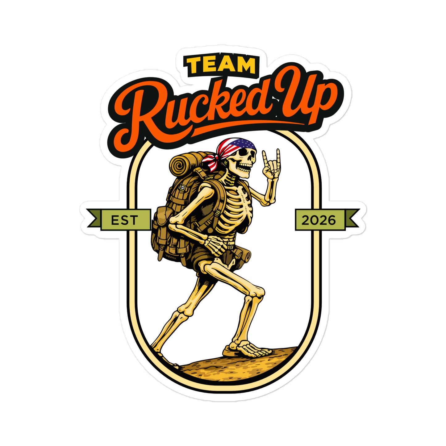 Rucker Skeleton Die-Cut Sticker