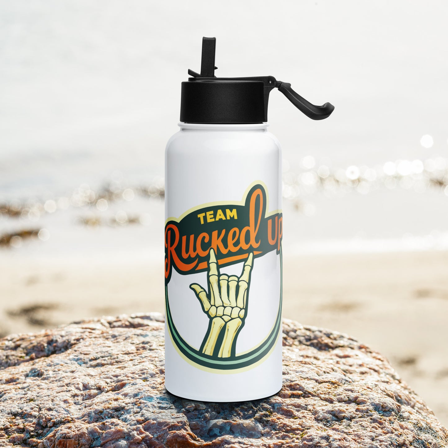 Rucker Skeleton Straw Lid Bottle (32 oz)